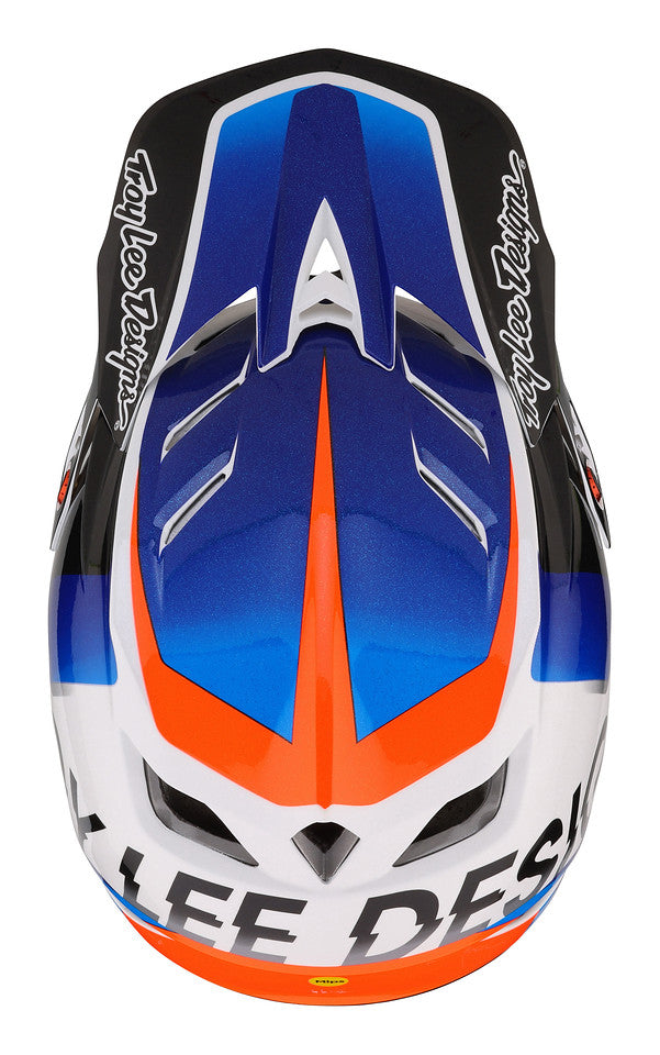 Casco Troy Lee Designs D4 Composite Qualifier White / Blue Navy